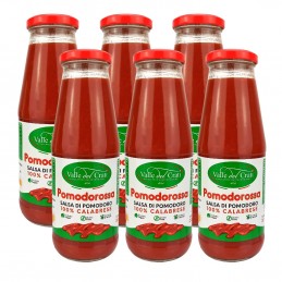 Salsa Di Pomodoro Calabrese  Senza Glutine Sugo Pronto in 5 Minuti (6 Bottiglie da 720 ml)