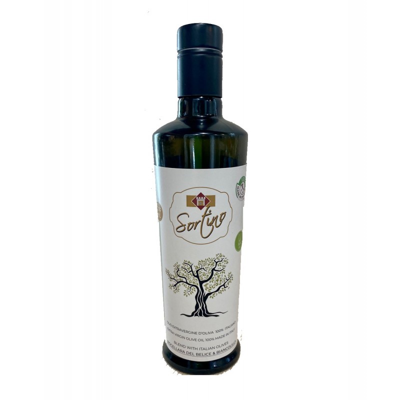 OlioSortino - olio extravergine d'oliva 100% italiano, Bottiglia in vetro  da 500 ml