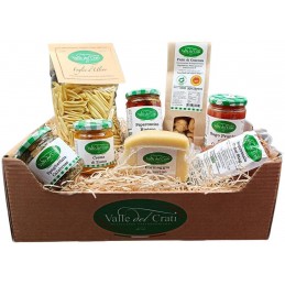 Box Regalo Prodotti Tipici Calabresi con Pecorino Soppressata Creme Fichi DOP Pasta Spezie ed altro (8 Specialità)